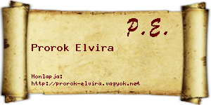 Prorok Elvira névjegykártya
